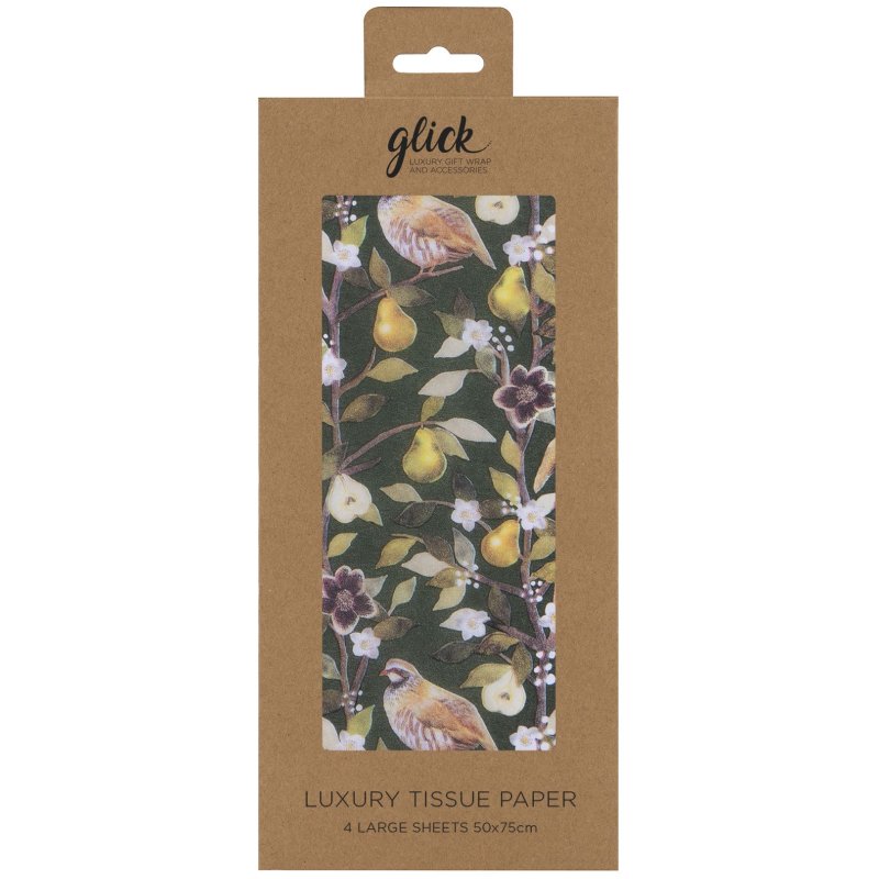 Glick Partridge In A Pear Tree Tissue Paper in packaging