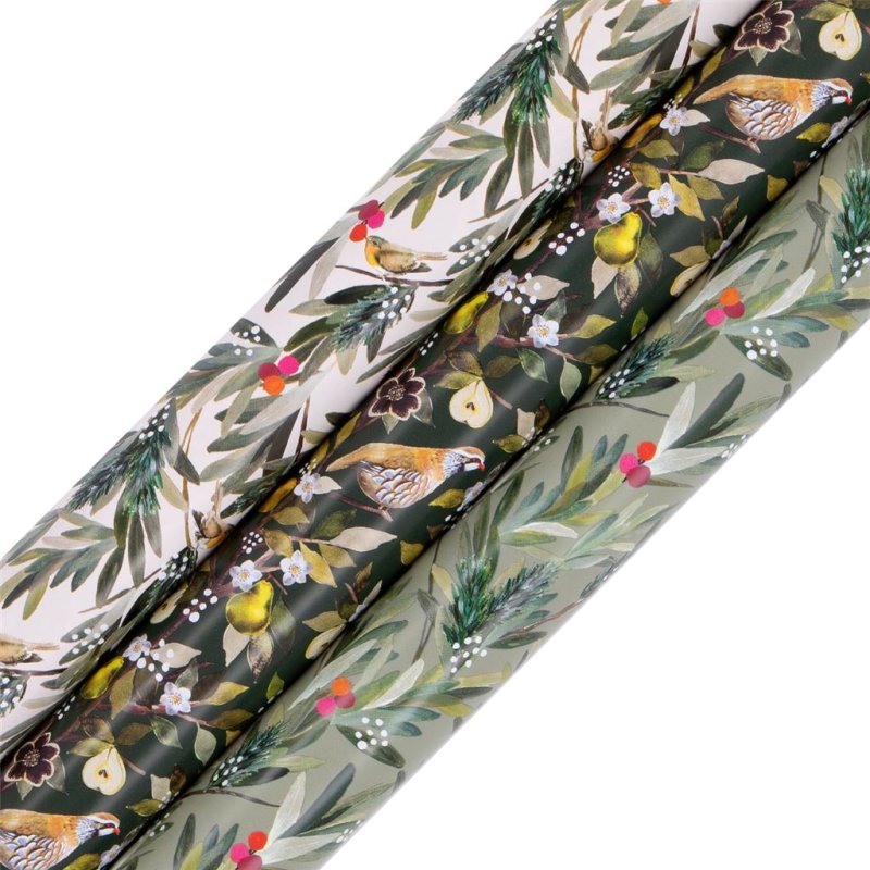 Glick Fairytale Forest/Partidge In A Pear Tree 4m Rollwrap wrapping paper