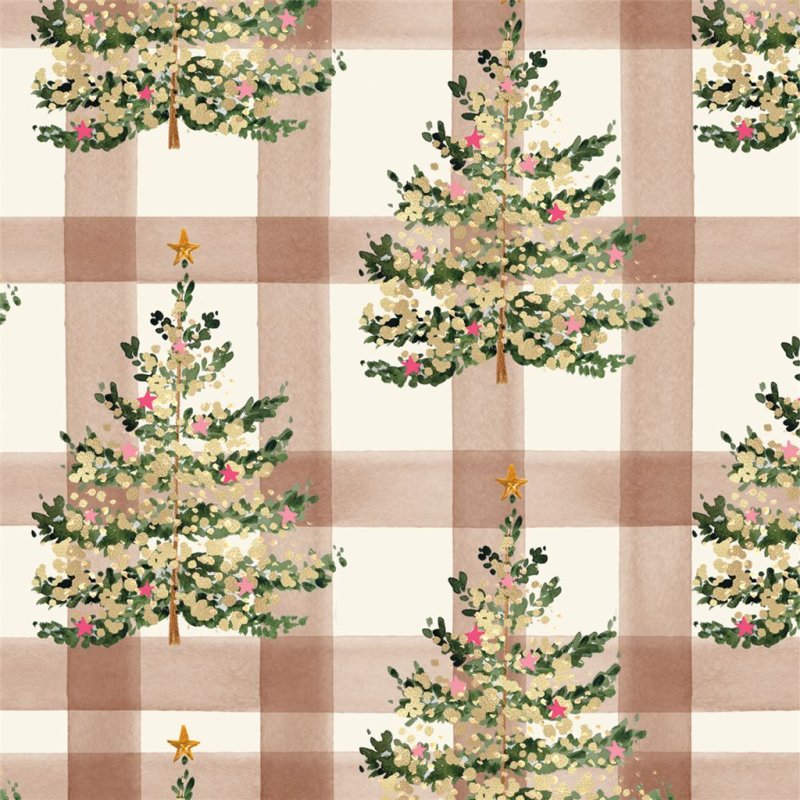 Glick Pine Plaid Pack Of 20 Paper Napkins