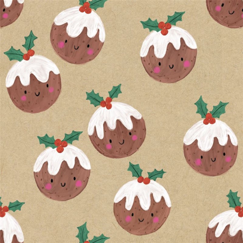 Glick Jolly christmas Puds Kraft Pack Of 20 Paper Napkins