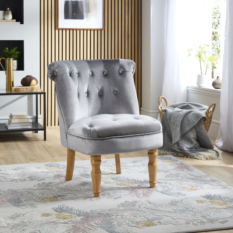 Monty Silver Accent Chair lifestyle image of the chair