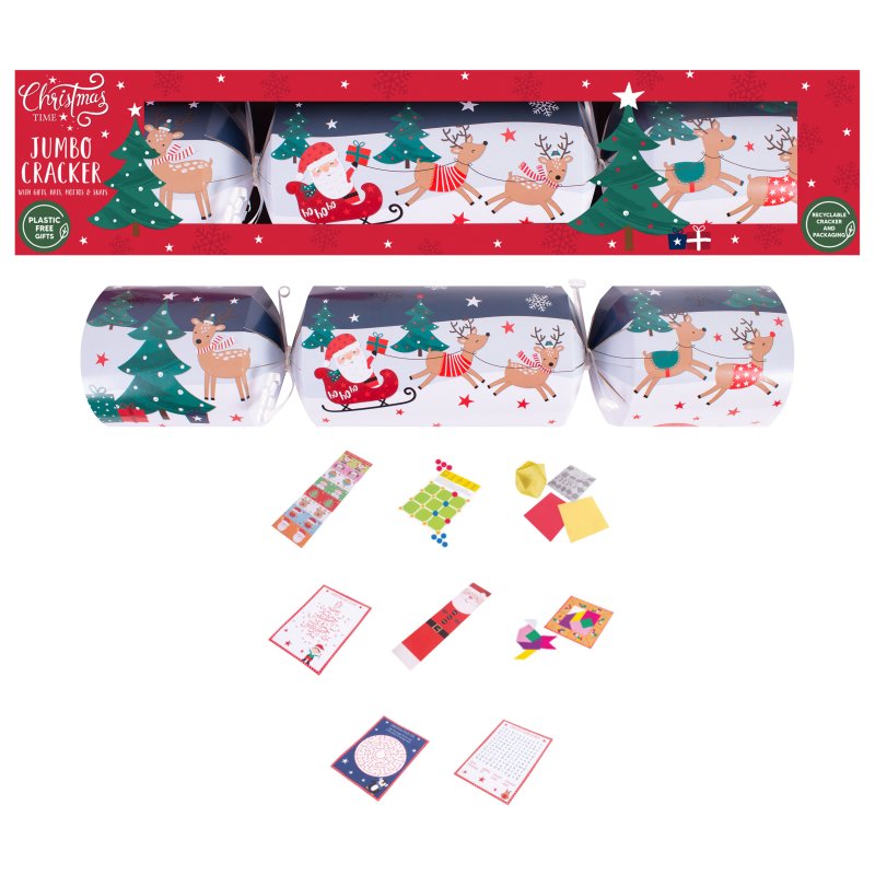 Santa And Sleigh Jumbo Cracker