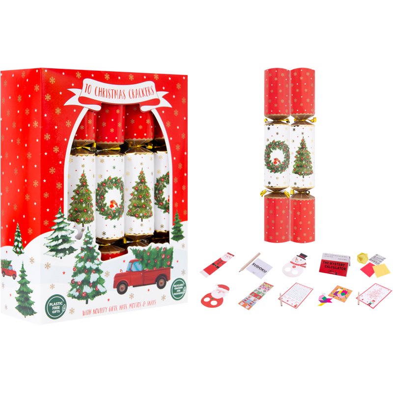 Family Tree And Wreath Box Of 10 Crackers