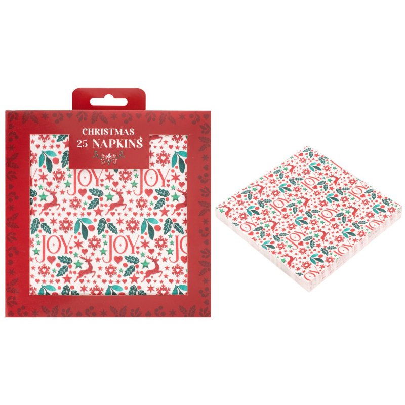 Christmas Joy Pack Of 25 Paper Napkins