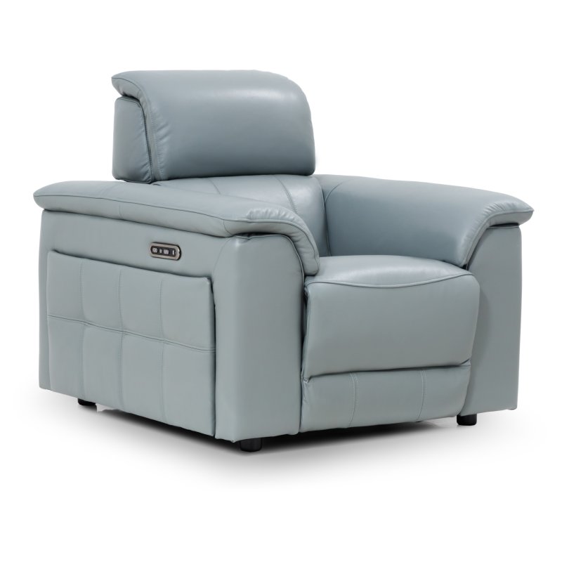 Drake Power Recliner Chair With Head Tilt angled image of the chair on a white background