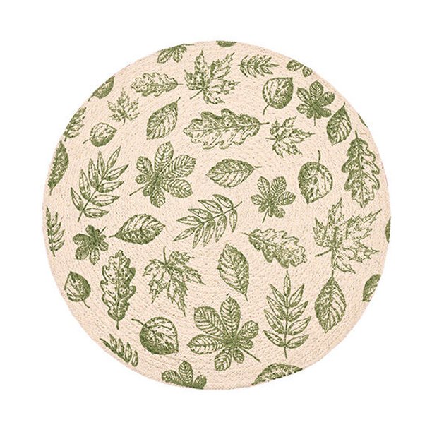 Walton & Co Circular Printed green Leaf Placemat