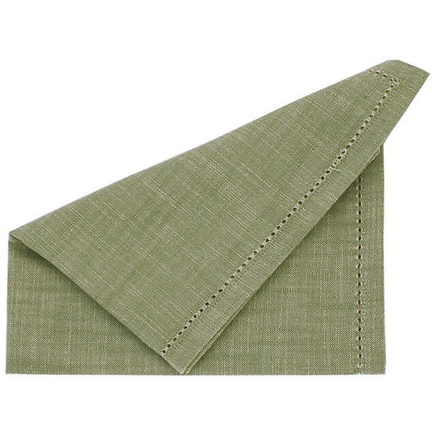 Walton & Co Chambray Set Of 4 Olive Napkins