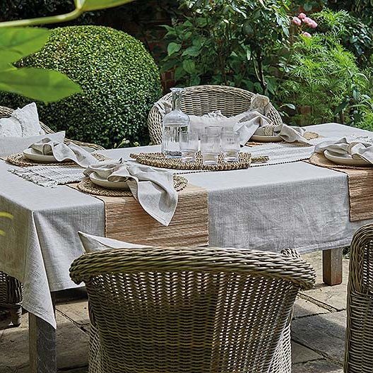 Walton & Co Chambray Natural Tablecloth