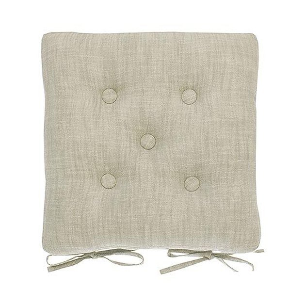 Walton & Co Chambray Natural Seat Pad And Ties