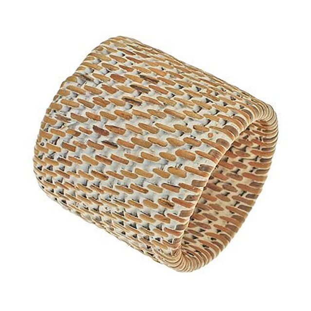 Walton & Co White Rattan Napkin Ring