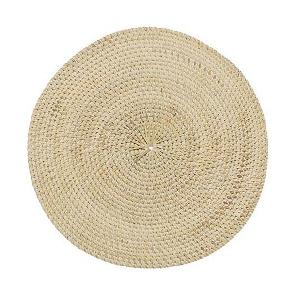 Walton & Co Circular White Rattan Placemat