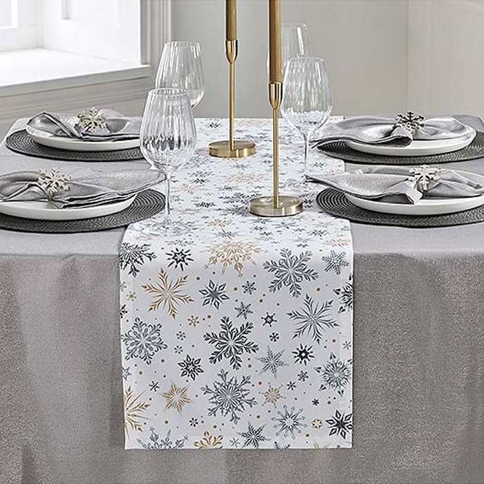 Walton & Co Snowflake Print Table Runner