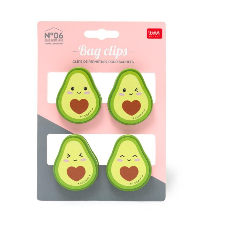 Legami Avocado Bag Clips Set Of 4