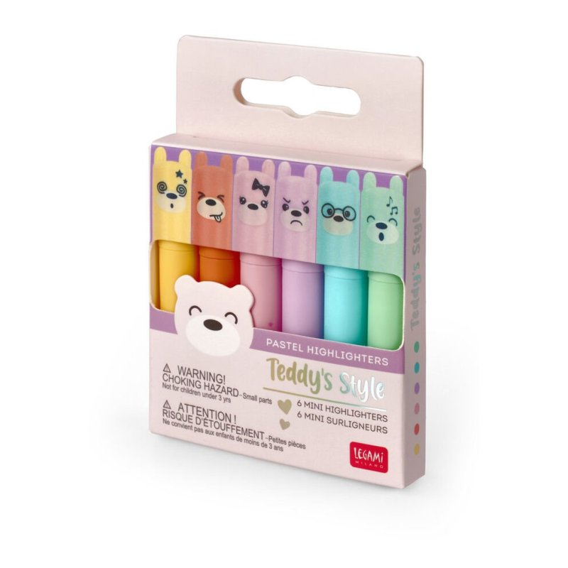 Legami Teddy Style Set Of 6 Highlighters