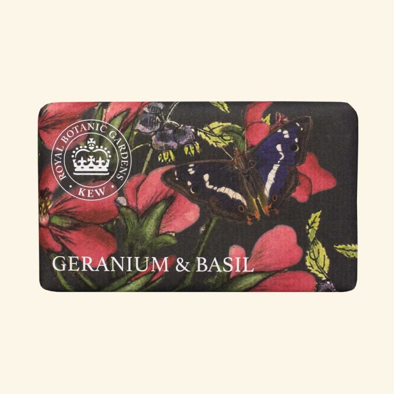 The English Soap Company Kew Gardens Geranium And Basil Wrapped Soap