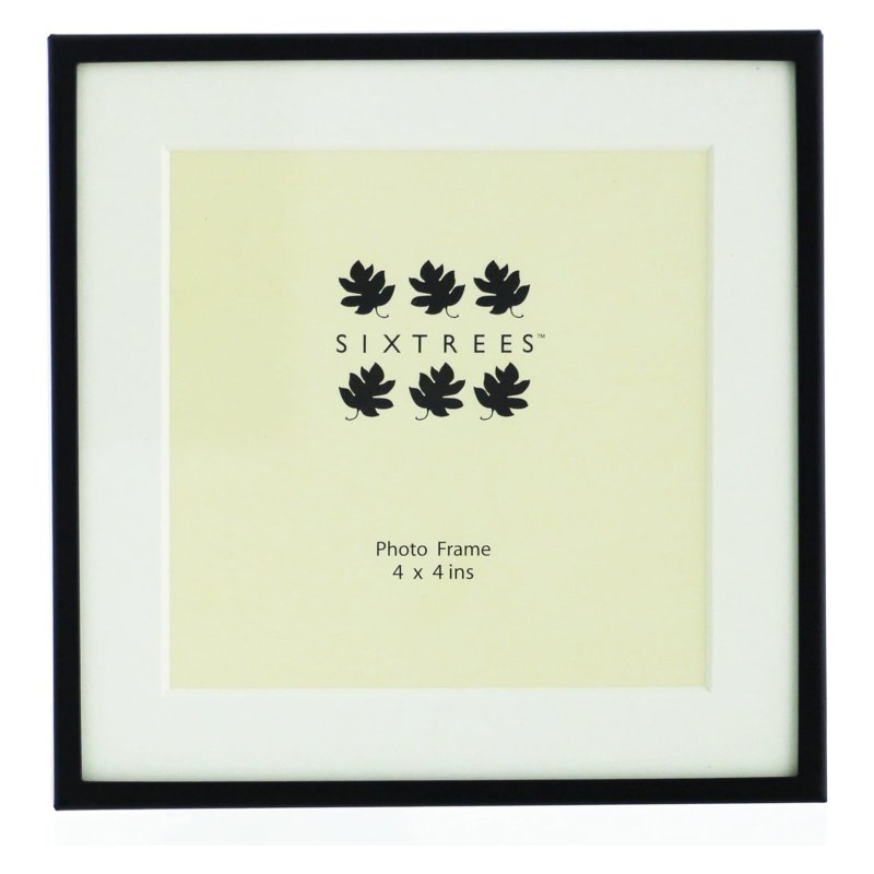 Sixtrees Park Lane Black Photo Frame 4" x 4"