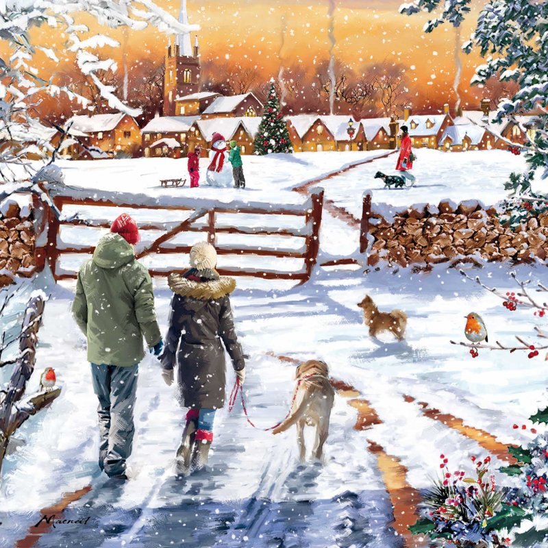 Otter House Sunset Scene Bumper Box Of Xmas Cards