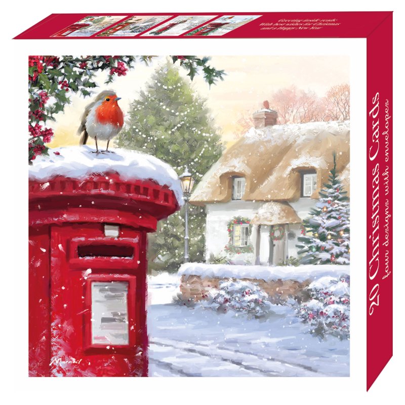 Otter House Christmas Postbox Bumper Box Of Xmas Cards