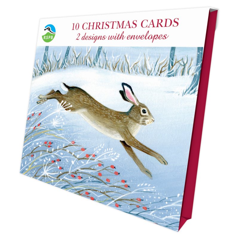 Otter House RSPB Wintry Hare And Fox Luxury Xmas Cards