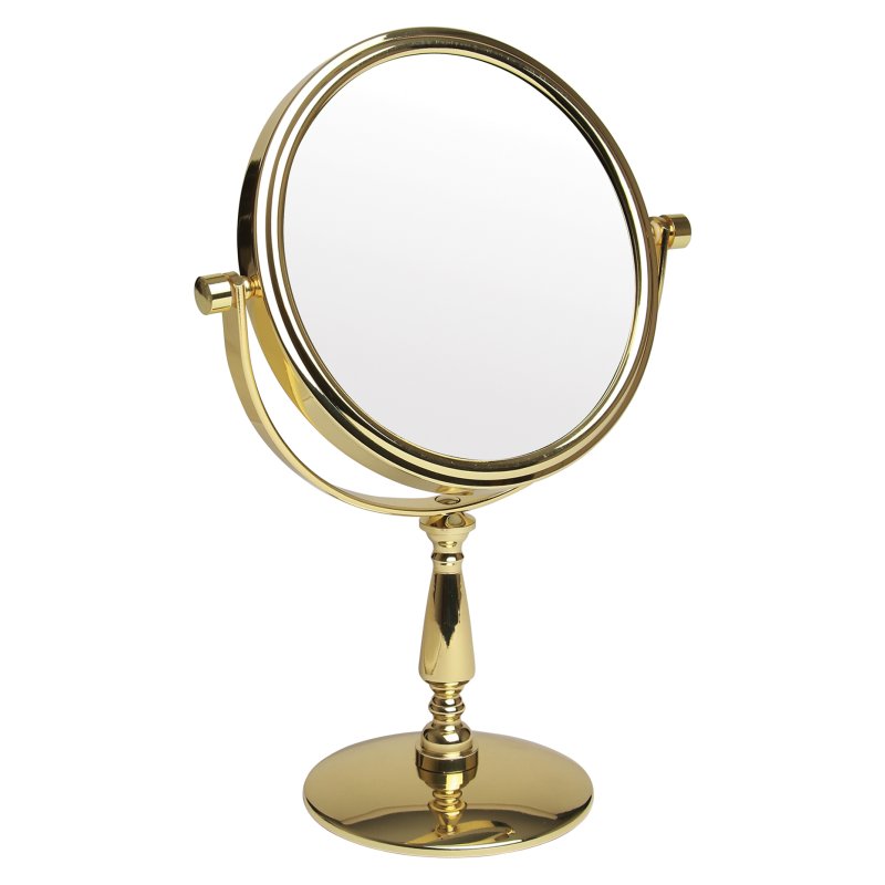 Gold Round 5x Magnifying Mirror