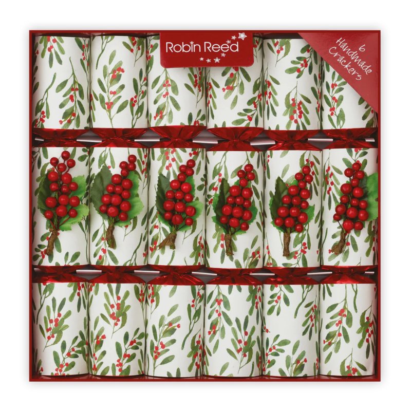 Robin Reed Jolly Holly Box Of 6 Crackers