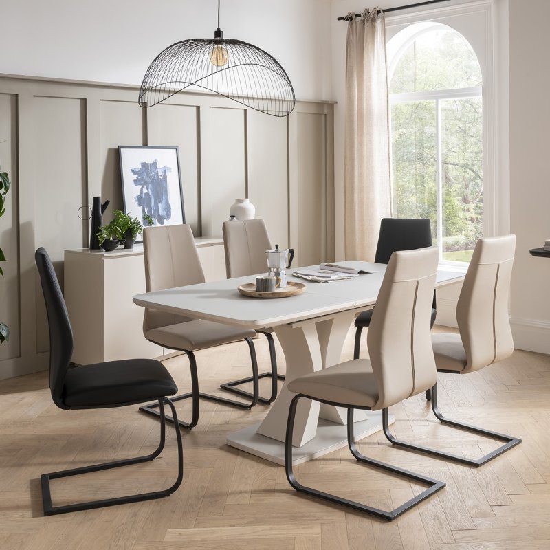 Daiva Greige 1.2m Extending Dining Table lifestyle image of the table
