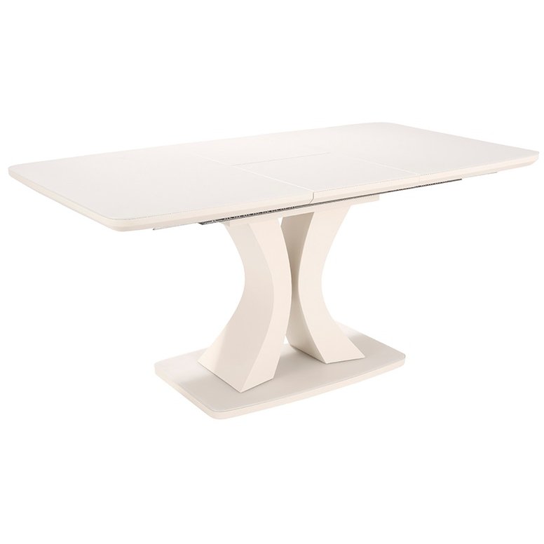 Daiva Greige 1.6m Extending Dining Table angled image of the table on a white background