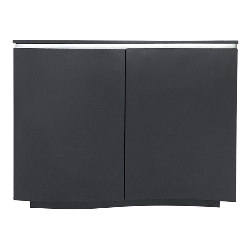 Daiva Charcoal 2 Door Sideboard With LED Lights front on image of the sideboard with LEDs on a white background