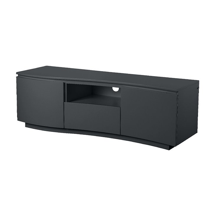 Daiva TV Cabinet With LED Lights angled image of the cabinet on a white background