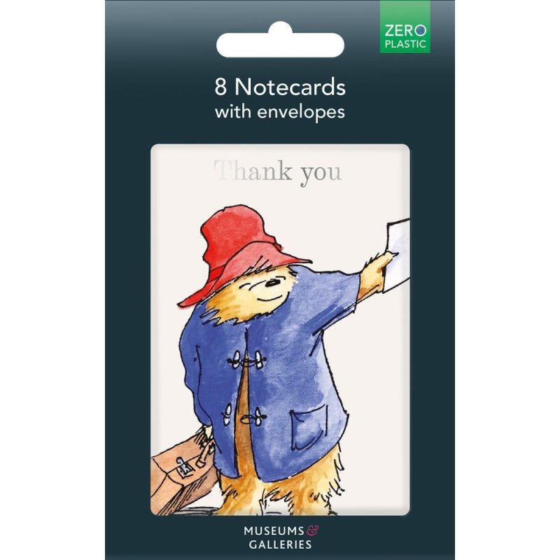 Paddington Pack Of 8 Thank You Notecards in packaging