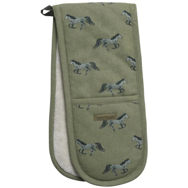 Sophie Allport Grey Horse Double Oven Glove