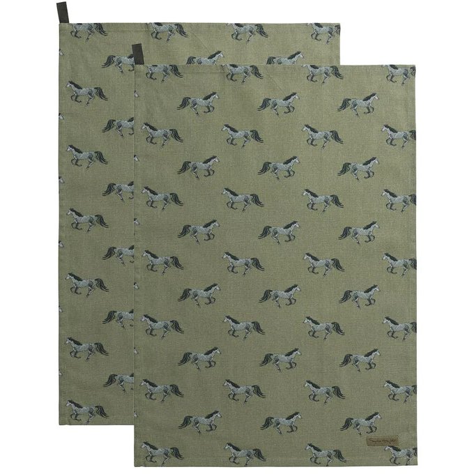 Sophie Allport Grey Horse Set Of 2 Tea Towels