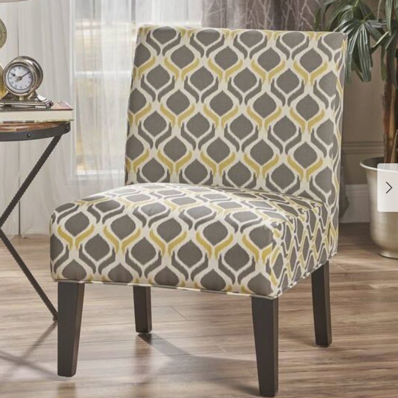 Ivy Accent Chair In Yellow And Grey