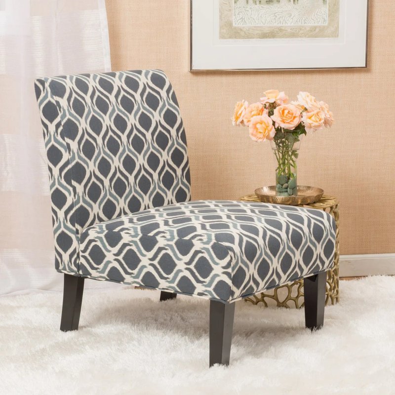 Ivy Accent Chair In Blue And Grey