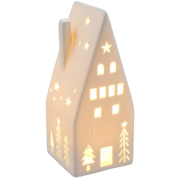 China White Tall LED Christmas House