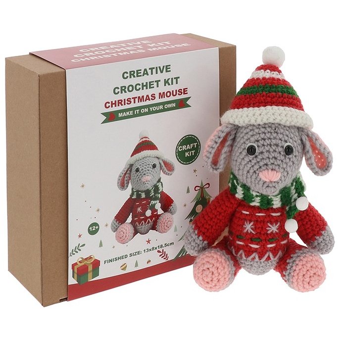 Creative Crochet Kit Christmas Mouse