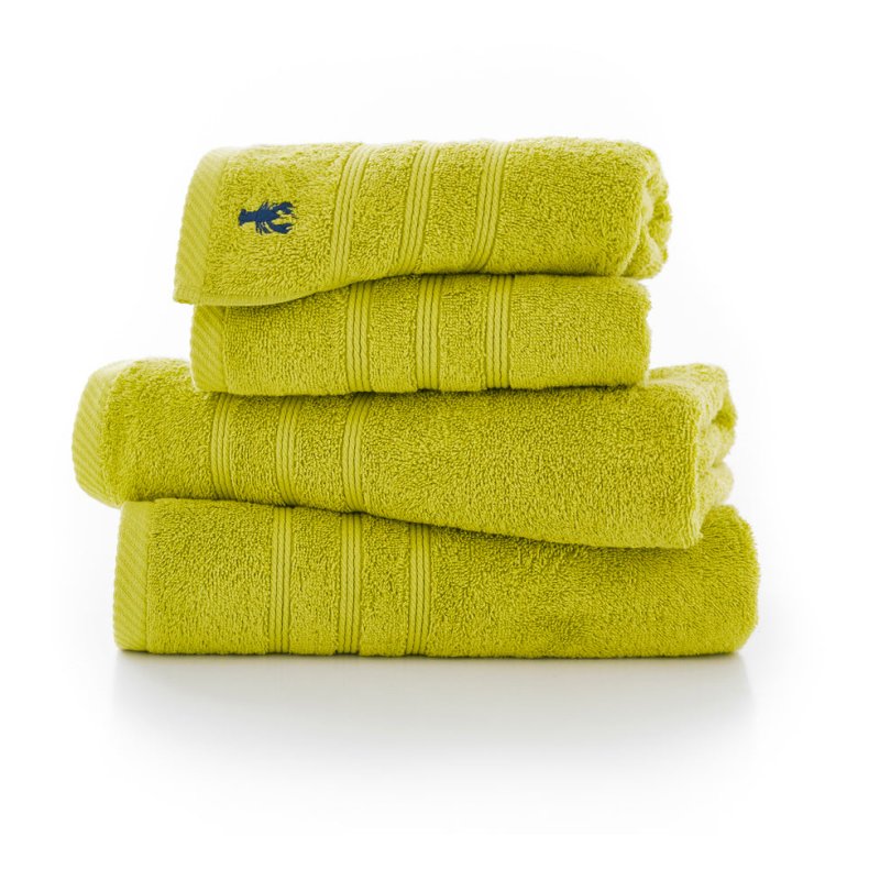 Lobster Creek Kaleidoscope Lime Towels on white