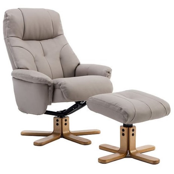 Aldiss Own Dubai Plush Pebble Swivel Chair and Stool Set