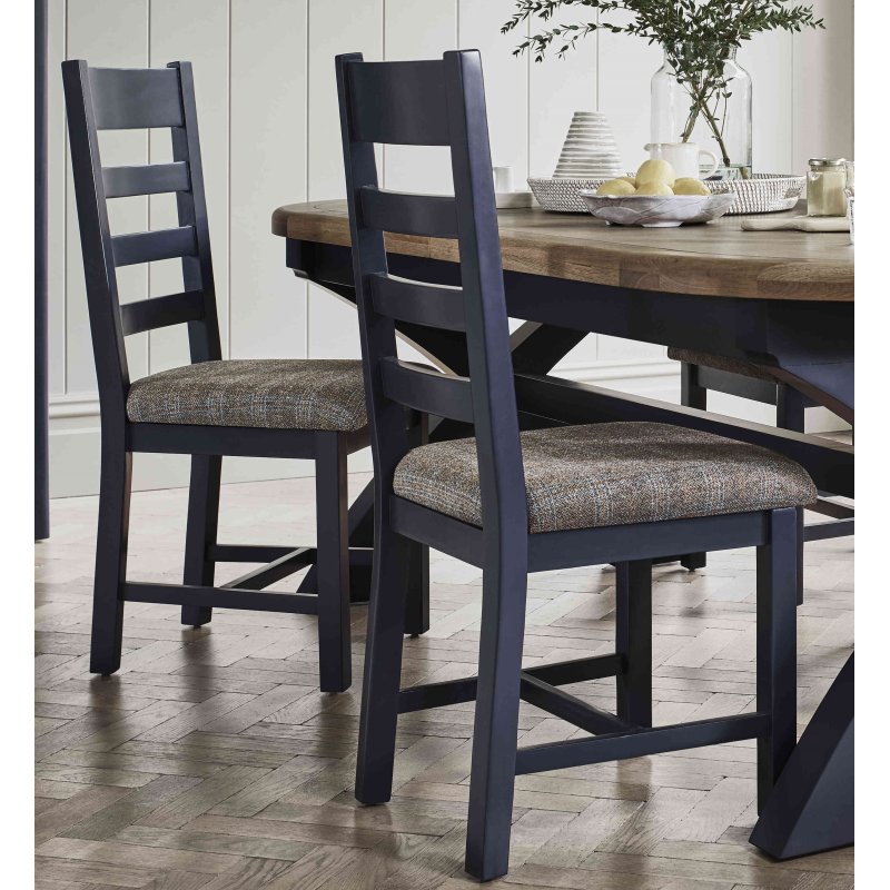 Heritage Editions Blue Ladder Back Dining Chair lifestyle image of the chair