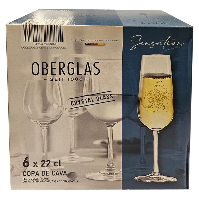 Oberglass Copas Set Of 6 Champagne Glasses