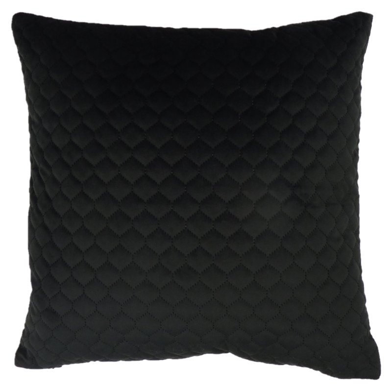 Norfolk & Co Epsom Black Quilted Velvet Cushion