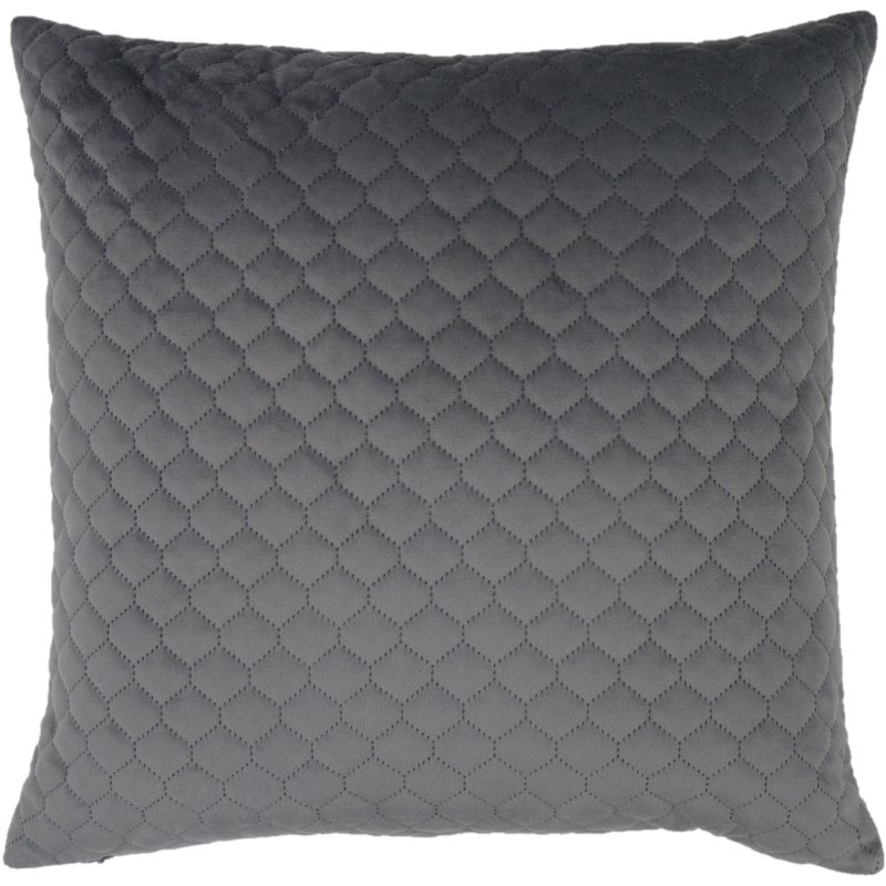 Norfolk & Co Epsom Steel Quilted Velvet Cushion