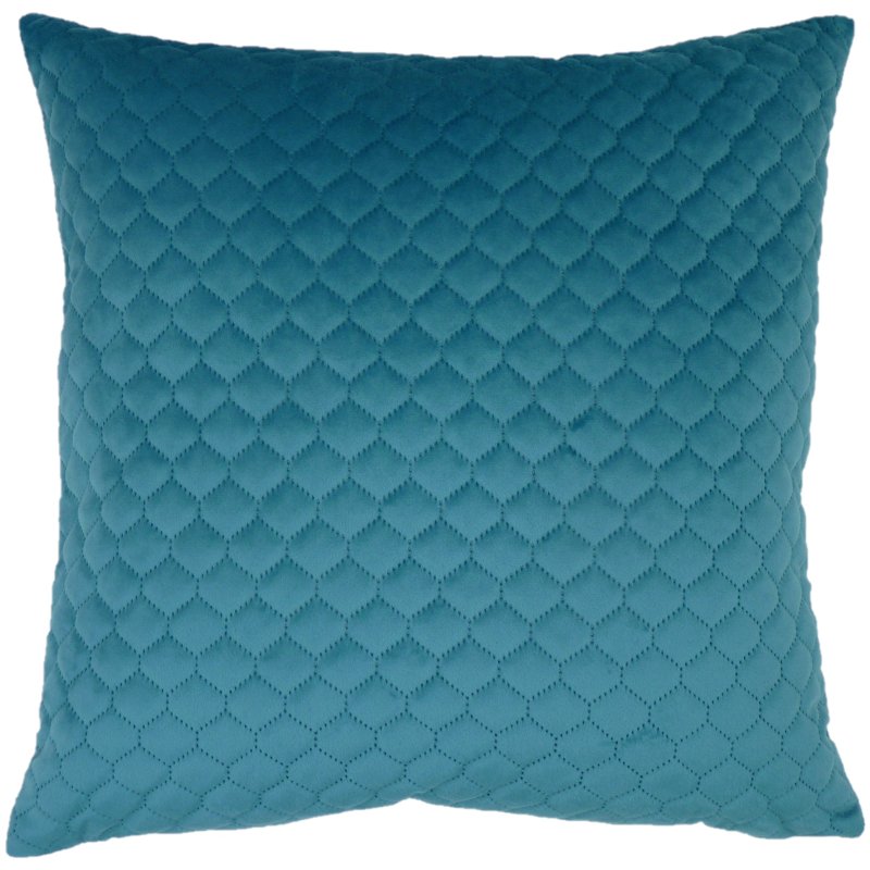 Norfolk & Co Epsom Teal Quilted Velvet Cushion