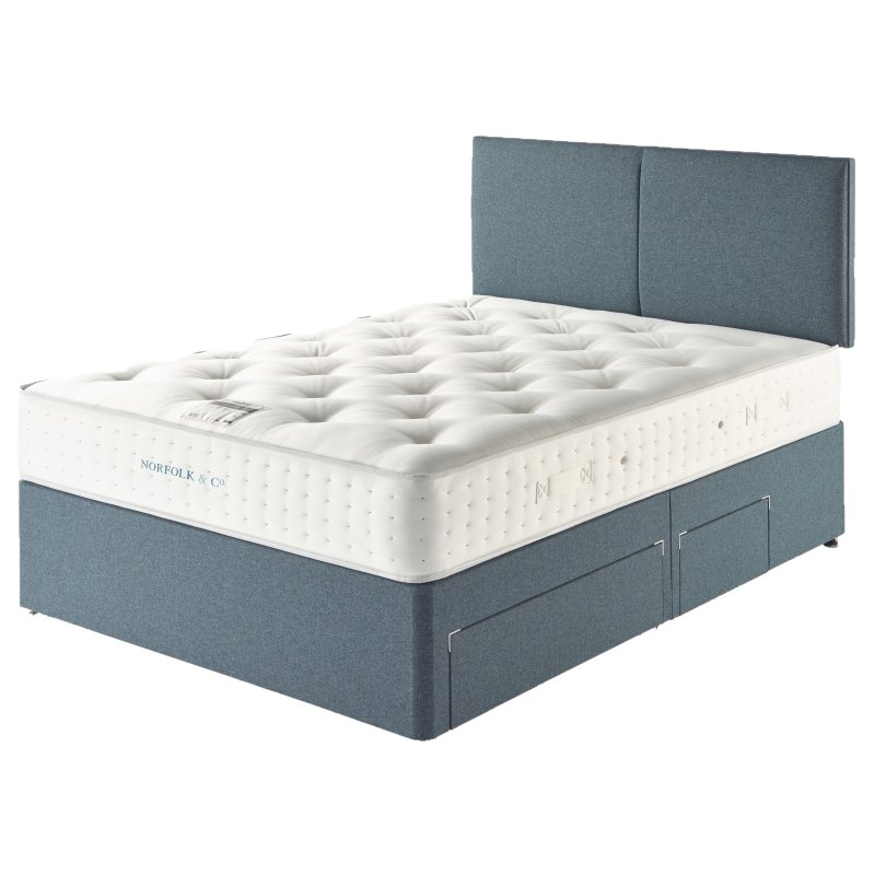 Norfolk & Co Plush Ultima King Size Mattress image of the mattress on a bed on a white background