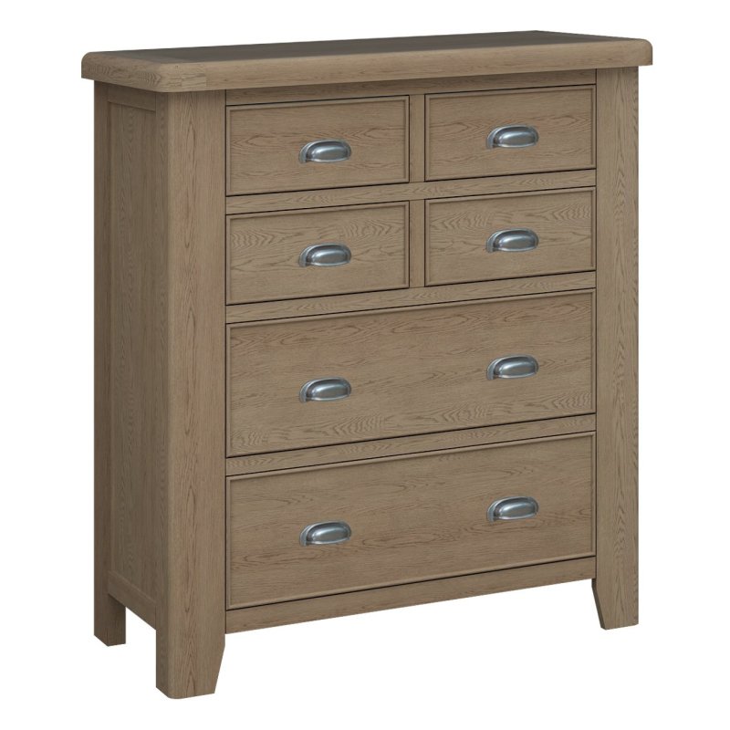 Heritage Editions Oak 4 Over 2 Chest Of Drawers image of the drawers on a white background