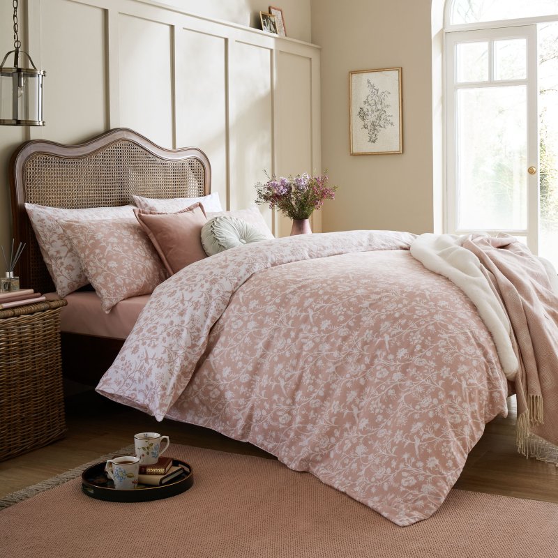 Laura Ashley Shepherds Purse Blush Pink Duvet Cover Set lifestyle