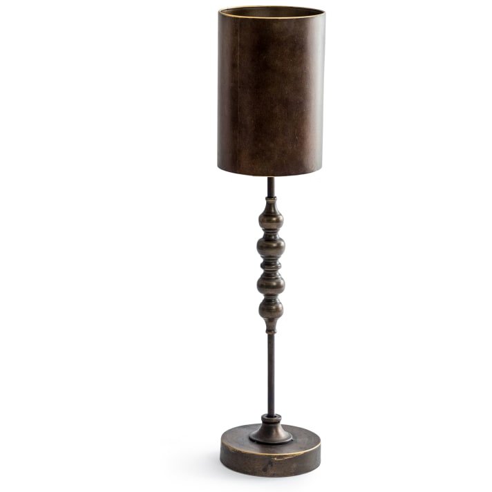 McGowan Rutherford Industrial Metal Franklin Table Lamp With Tall Cylinder Shade