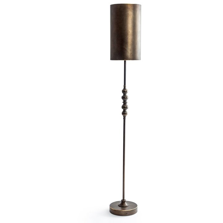 McGowan Rutherford Industrial Metal Franklin Floor Lamp With Tall Cylinder Shade