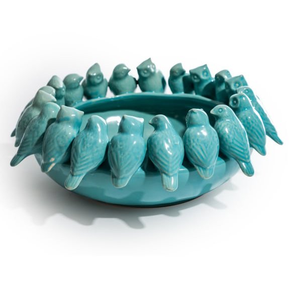 McGowan Rutherford Blue Ceramic Flock Of Birds Bowl