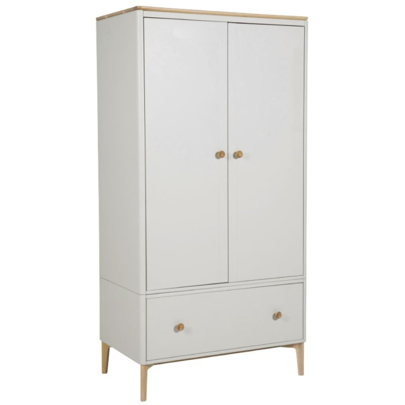 Anders Cashmere 2 Door Wardrobe angled image of the wardrobe on a white background